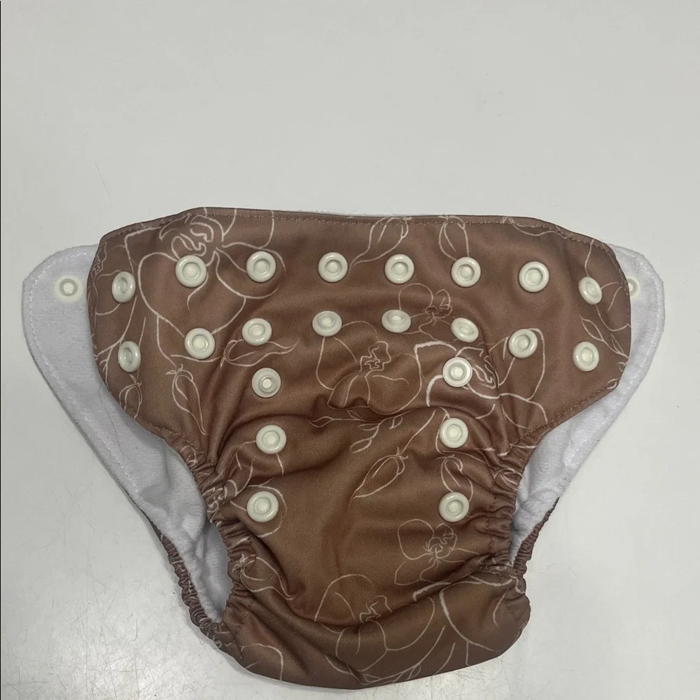 Adjustable Brown Floral Baby Diaper Cover